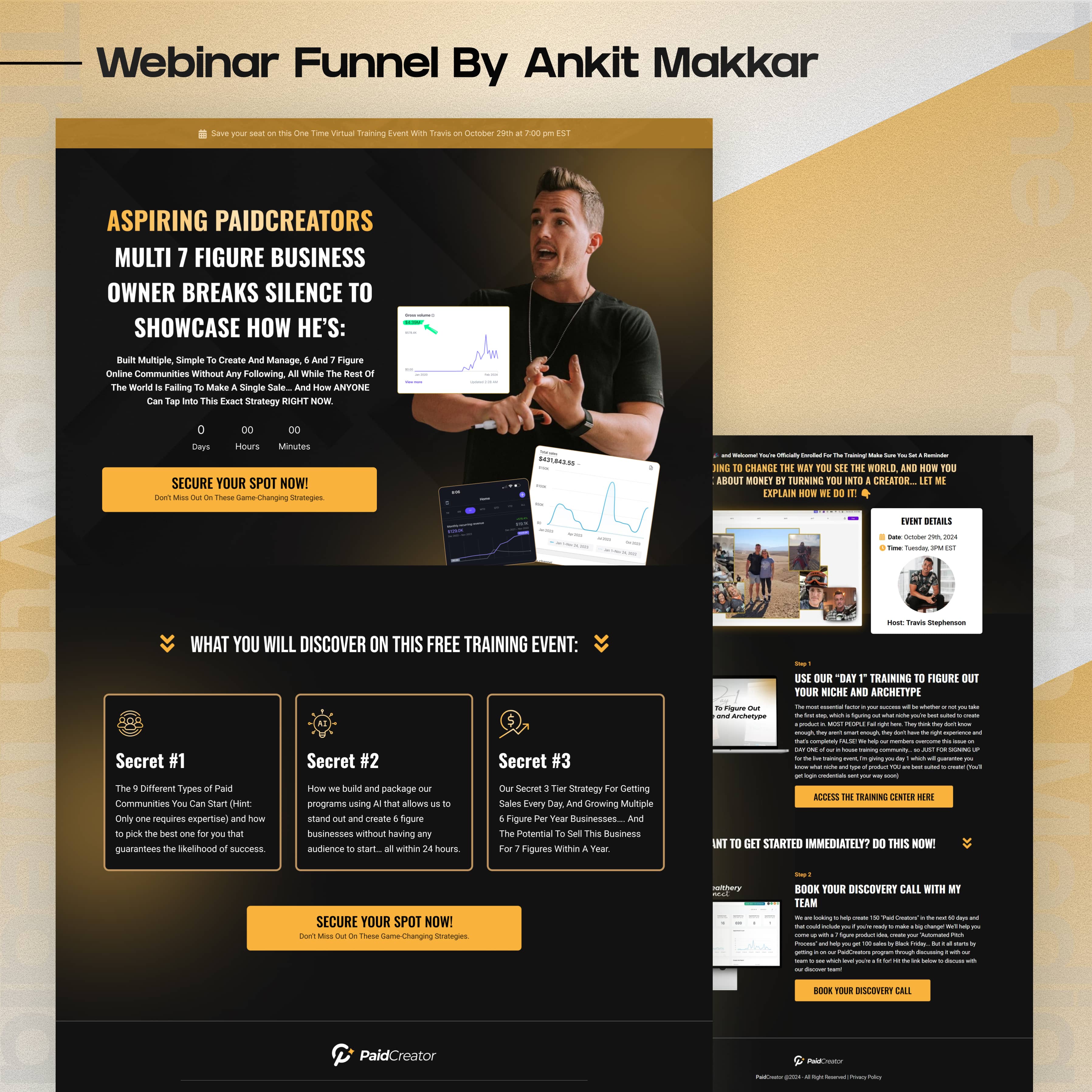 PAIDCREATOR — webinar funnel preview