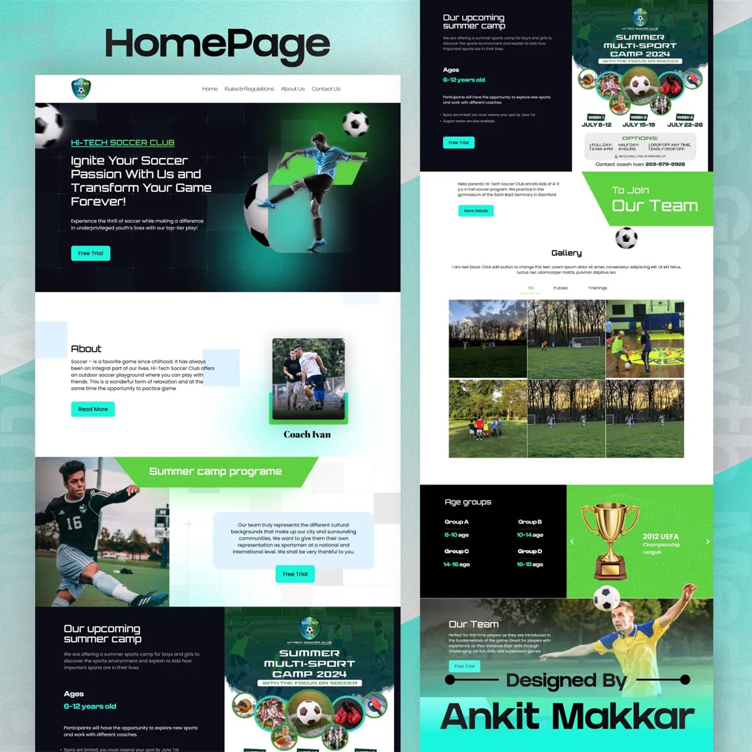 HI-TECH SOCCER — homepage preview
