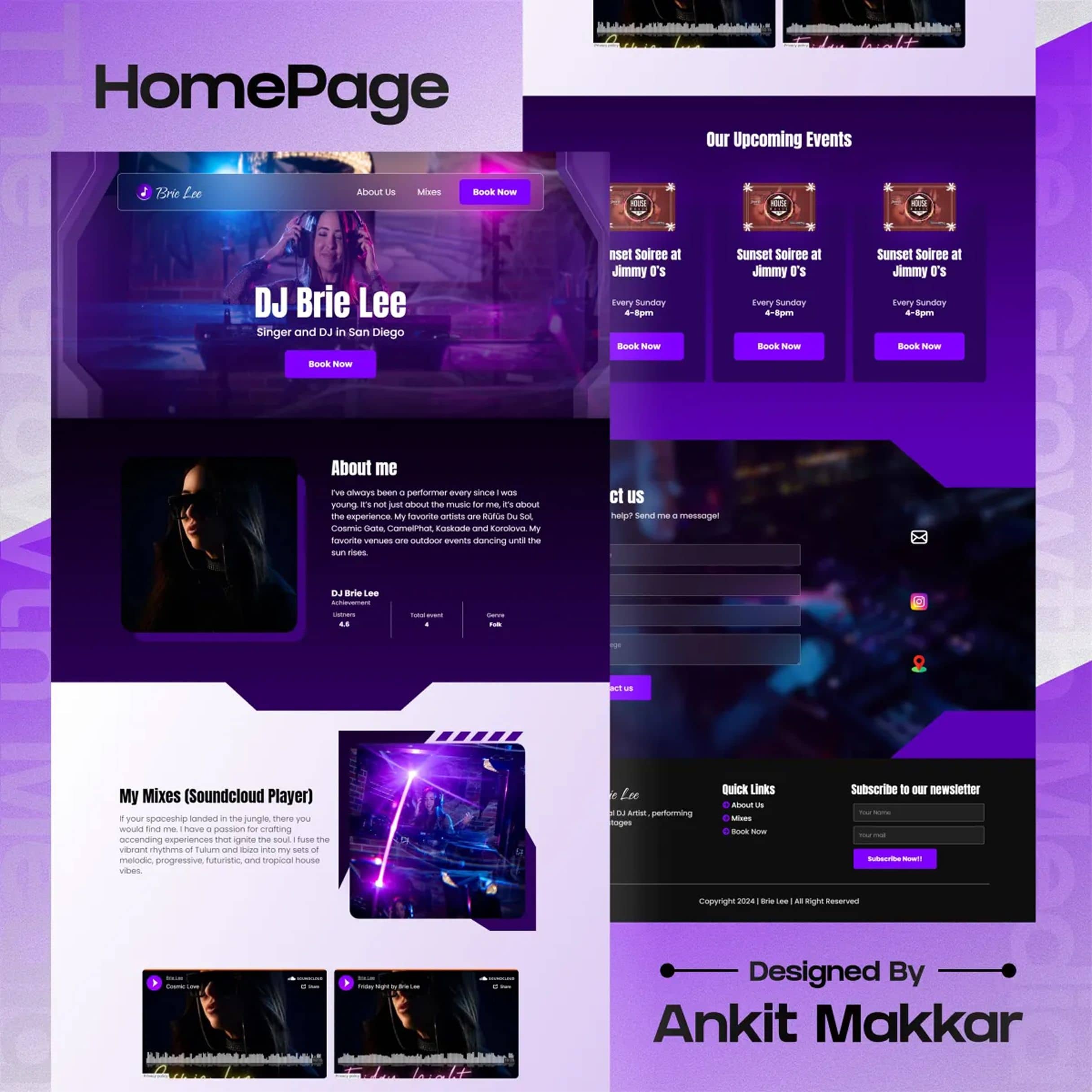 DJ BRIE LEE — homepage preview