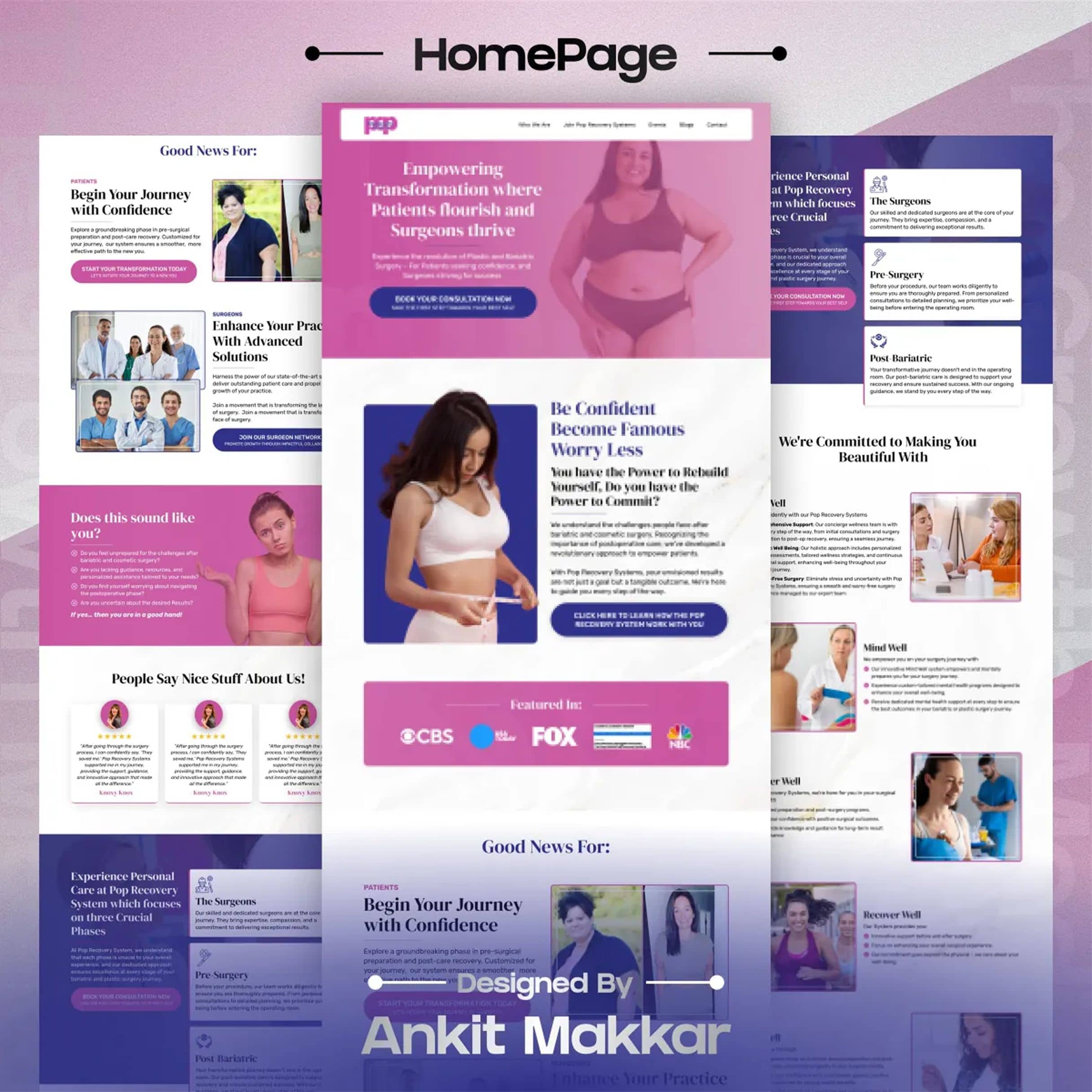 POP RECOVERY — healthcare website preview