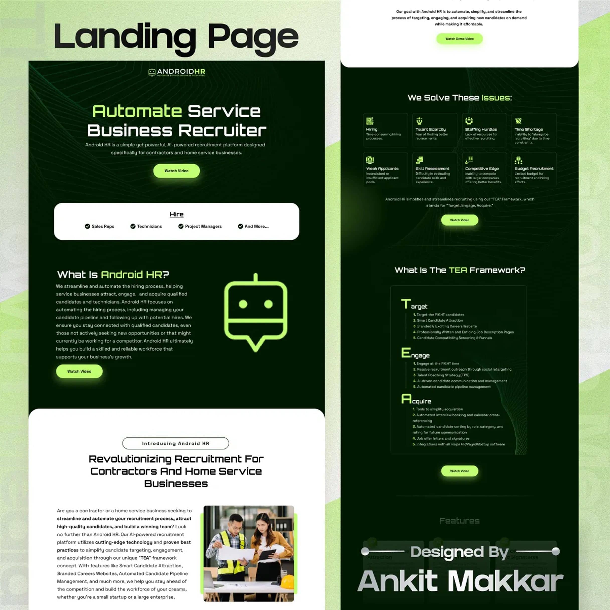 ANDROID HR — landing page preview