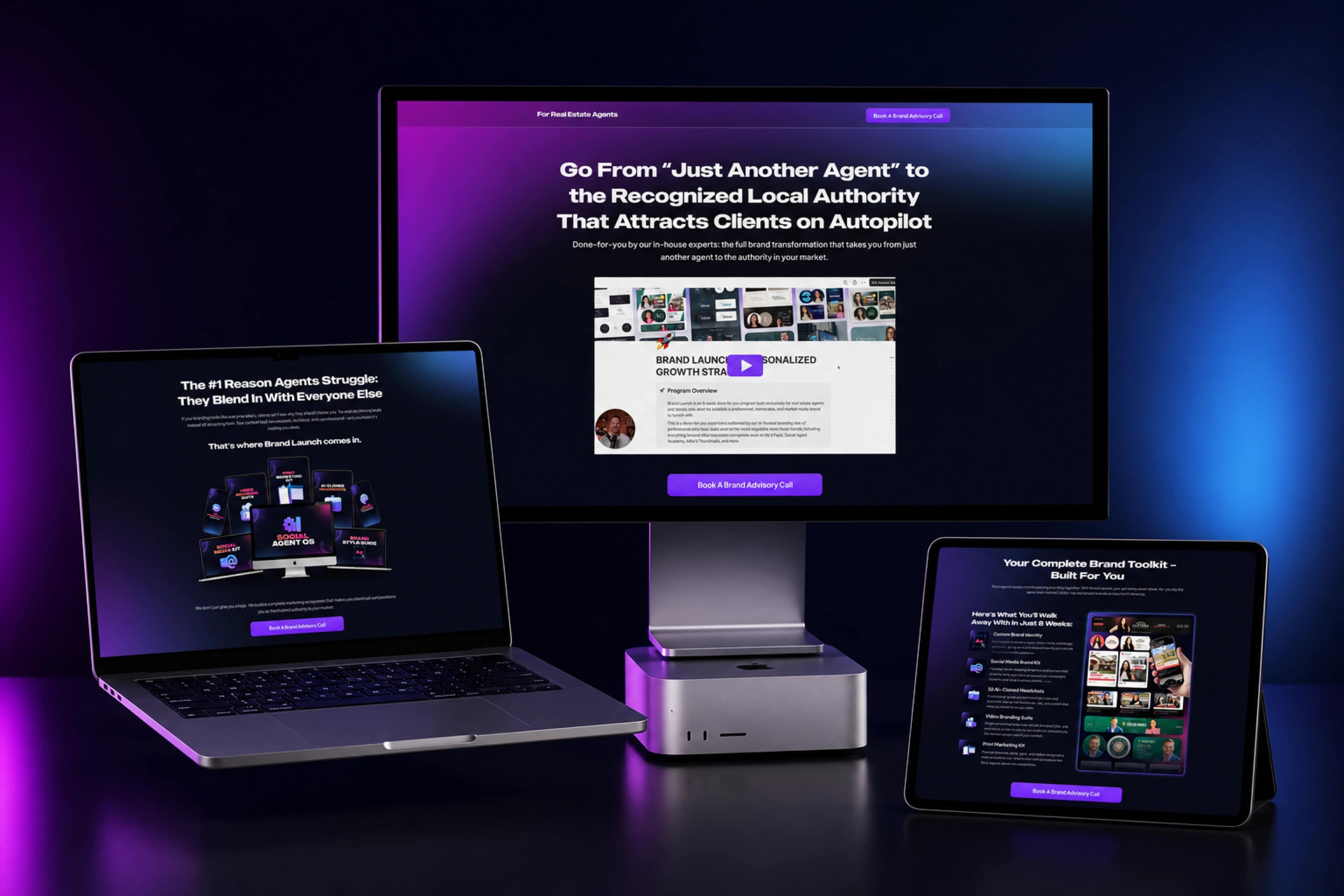 BRAND LAUNCH — brand website mockup