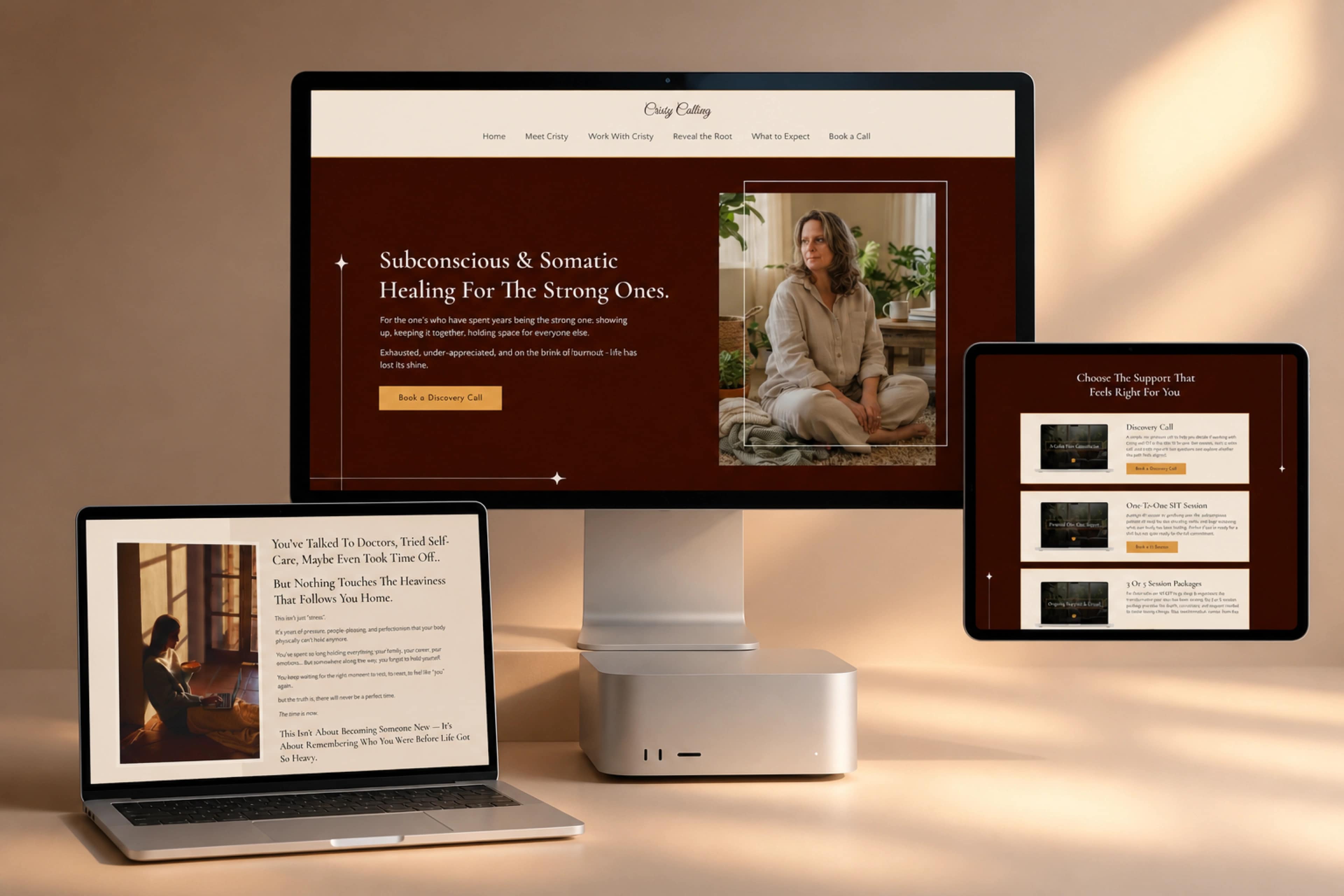 CRISTY — homepage mockup