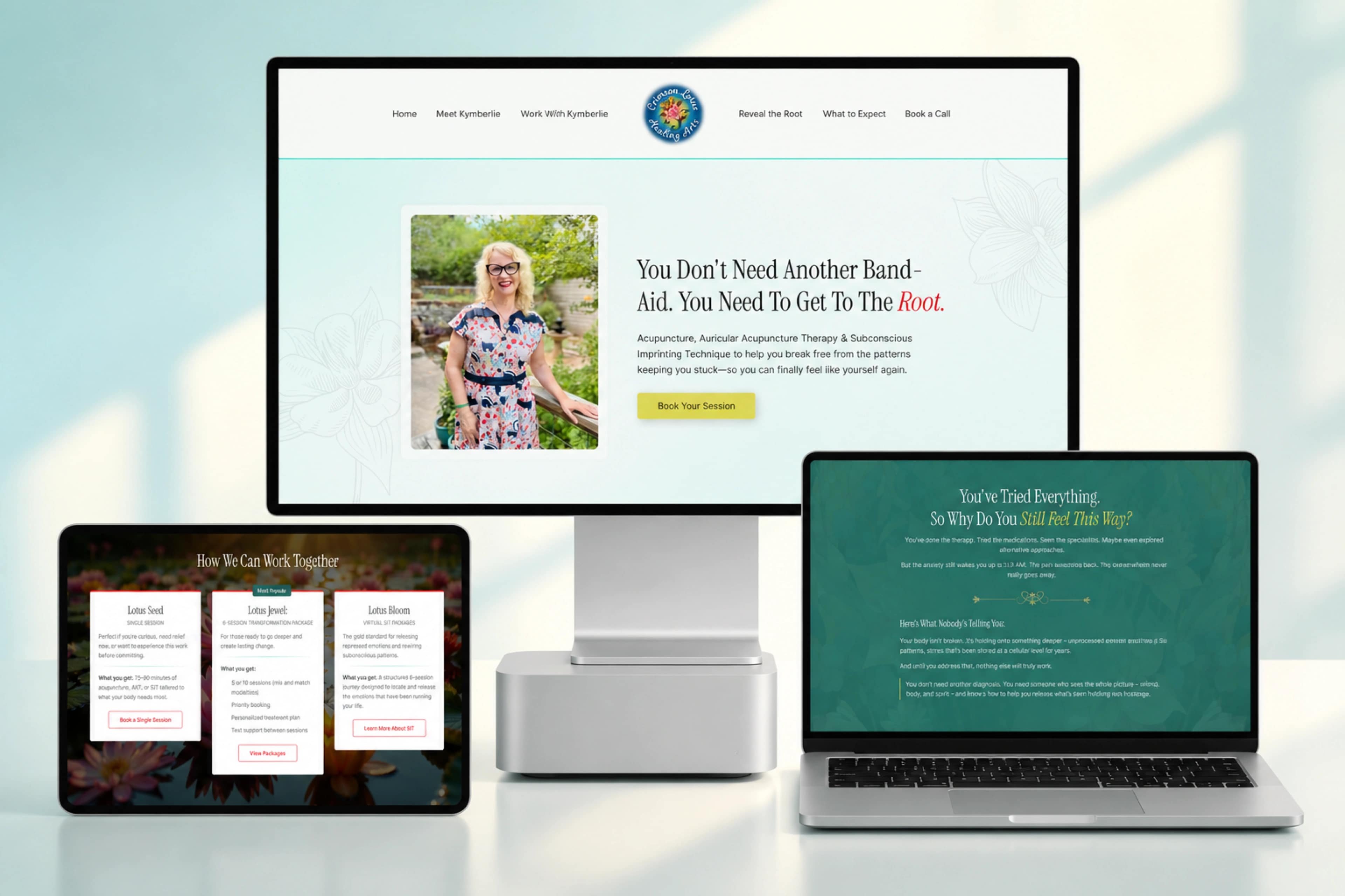 KYMBERLIE — homepage mockup