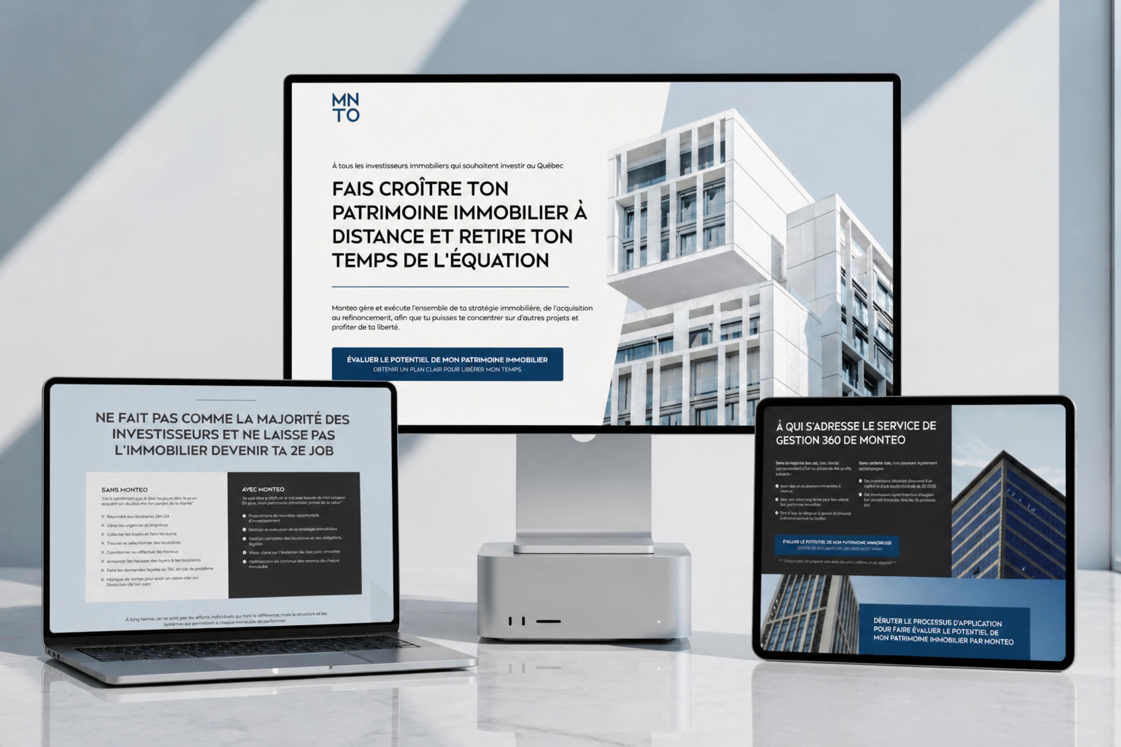 MONTEO — real estate website mockup